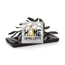 Nouvel arrivage Vaisselle de luxe Porte-boîtes à mouchoirs en métal Porte-mouchoirs en métal Feuille Designer Orchidée Porte-mouchoirs en métal pour meilleure vente - Product Image 5