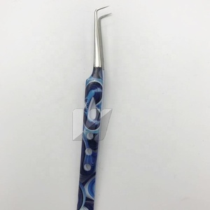 Pince à épiler droite et fine à 45 degrés avec logo personnalisé Extension de cils japonaise durable en acier inoxydable Volume des sourcils pointus - Product Image 3