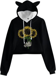 เสื้อฮู้ดครอปท็อป ลดราคา เสื้อผ้าผู้หญิง เสื้อสเวตเตอร์ครอป สไตล์ลำลอง เสื้อฮู้ดโอเวอร์ไซส์สำหรับผู้หญิง เสื้อฮู้ดครอปท็อปสำหรับสาวๆ - Product Image 6