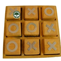 Jeu en bois Tic Tac Toe Rustic Noughts and Crosses Jeu de société de table Parfait pour les mariages, les anniversaires et le plaisir en famille