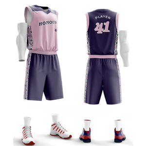 Uniforme de basket-ball réversible, uniformes de haute qualité entièrement personnalisés, en stock - Product Image 4