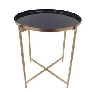 超豪华金属边桌圆板铁架花式坐姿外观简单配件手工制作
