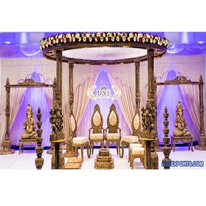 Indian Wedding <b>Wooden</b> Raj Mahal Mandap Wedding <b>Wooden</b> <b>Carved</b> Aria Mandap <b>Sale</b> Stunning Wedding Event <b>Wooden</b> Mandap California - Product Image 1
