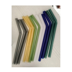 Eco-Friendly Glass <b>Straw</b> Restaurant, Hotel, Bar Use Food Grade Custom Color Glass <b>Straw</b> Beverage <b>Drinking</b> - Product Image 1