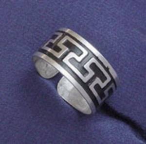 Unisex Silver Flat <b>Oxidize</b> Finger Rings Ethnic Style for Gift Party Anniversary - Product Image 1