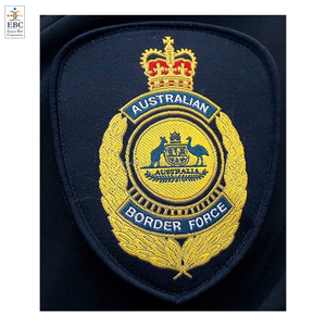 OEM Custom Flag Embroidered Navy Emblem Design Eco-Friendly 3x5cm Patches Norway Security Badge Woven Patch Polyester <b>Clothing</b> - Product Image 5