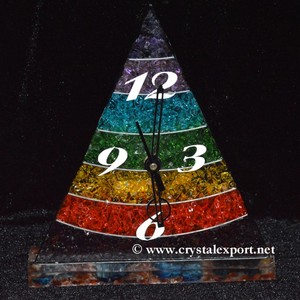 Get Online Chakra Pyramid Shape Orgone Healing <b>Clock</b> : Chakra Pyramid Shape Orgone Healing <b>Clock</b> for Sale - Product Image 1