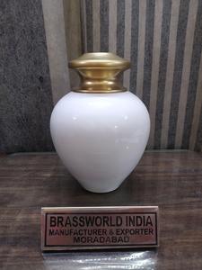Urna Funeraria de Latón de Alta Calidad Satori para Adultos, Estilo Americano en Blanco y Negro de Brassworld India, Artículos Funerarios - Product Image 3