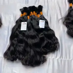 100% Natural Raw Indian Bulk Hair Vendor,Cuticle Aligned Hair Directly From Indian Wholesale,Unprocessed Bulk Human Hair Weaves