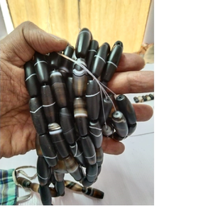 Cuentas de ágata semipreciosa con bandas, agujeros perforados, tamaños personalizados, certificado Aigs, multicolor para diseñadores de joyas, Tiendas de Cuentas - Product Image 1