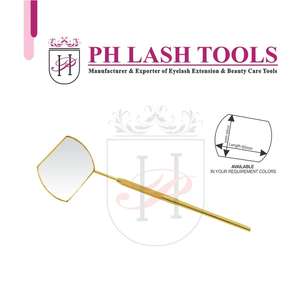 Eyelash Extension Round & <b>Rectangular</b> <b>Mirror</b> in <b>Gold</b> Color with Stainless Steel <b>Gold</b> Handle Private Label, Eyelash <b>Gold</b> <b>Mirror</b> - Product Image 5