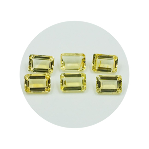 Gemmes narnoi découpées en émeraude, pierres précieuses élégantes, Citrine et octogonales, bijoux jaunes 100% naturels, 14X10 Mm, nouvelle collection - Product Image 2