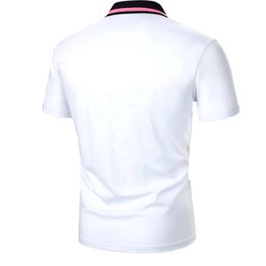 Camisetas básicas de alta calidad para hombre, cuello de tortuga, manga corta para hombre, Camiseta de algodón colorida de dos tonos, camisetas casuales para hombre - Product Image 3