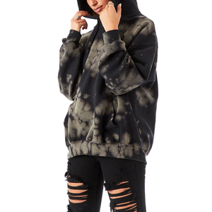 Venta al por mayor de las mujeres más nuevas de moda más vendidos mejor precio Tie Dye impreso Street Wears sudaderas con capucha para las señoras - Product Image 3