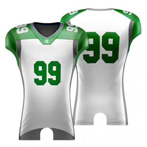 Maillots de football américain pour fans à faible MOQ et prix abordable, impression par sublimation personnalisée, tissu en maille, manches courtes, respirants, pour l'été - Product Image 1