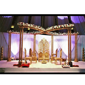 <b>Wooden</b> Double Pole Wedding <b>Butterfly</b> Mandap Antique <b>Wooden</b> Hand Carved Wedding Mandap Royal <b>Butterfly</b> Double Pole Wedding Mandap - Product Image 1