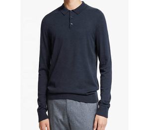 Polo de manga larga, camiseta personalizada, ropa de hombre de talla grande, color sólido, diseño de logotipo personalizado, servicio OEM, algodón y poliéster - Product Image 5