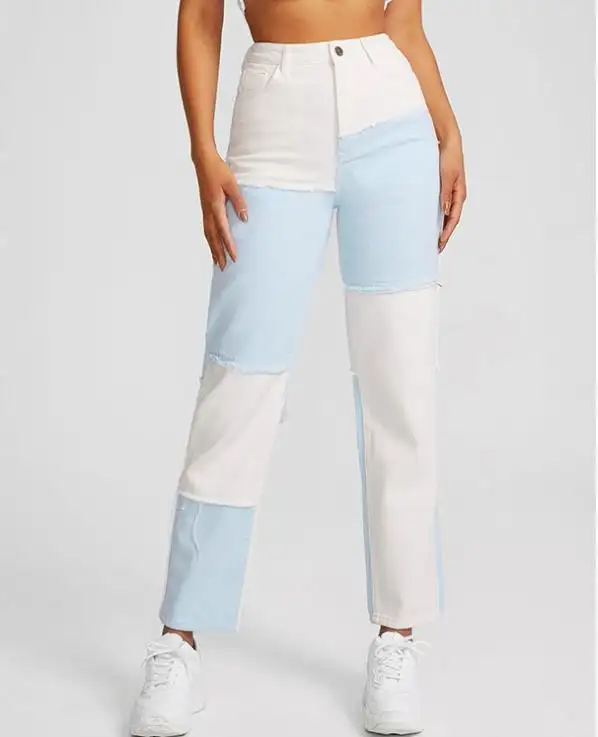 Autunno notizie vendite calde primavera estate donna Jeans dritti a vita alta Jeans Denim donna Shein fornitore Jeans Boyfriend pantaloni