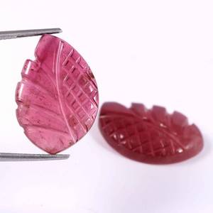 Ailes de papillon sculptées à la main en tourmaline rose naturelle, pierre précieuse de taille 14x21mm, 1 paire, 22 carats +AAAA, pierre authentique et naturelle. - Product Image 3