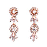 Transparentes en or Rose plaqué à la main, cristaux autrichien, Design Floral, ras du cou, boucles d'oreilles, pour femmes, nouvelle collection