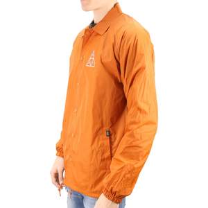 Veste coupe-vent en toile de couleur unie pour hommes, col à boutons brodés, style entraîneur, look hiver décontracté, logo personnalisé caché - Product Image 2