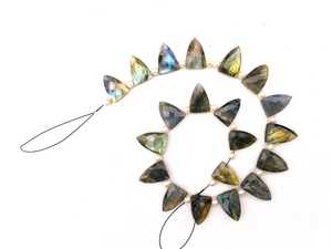 20 Pieces Natural <b>Labradorite</b> Gemstone Faceted Half Marquise Shape Genuine Blue Flashy Briolette Beads Wholesale - Product Image 3