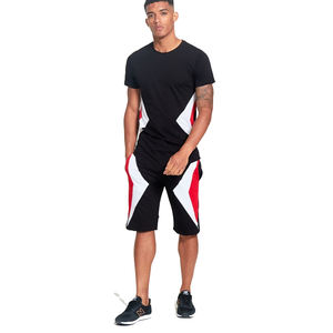 Nuevo conjunto de 2 uds de verano para hombre, camiseta de manga corta y pantalones cortos, conjunto doble de dos piezas, traje de verano transpirable para hombre para adulto - Product Image 1