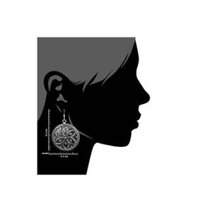 Pendientes de plata de ley 92,5 hechos a mano para mujer y niña, joyería redonda, NSJ-923 de 5,00 cm - Product Image 2