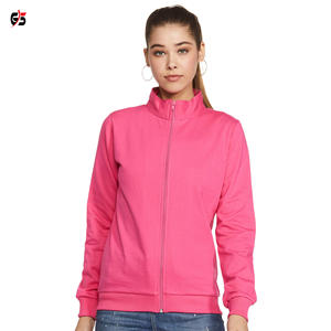 เสื้อกันหนาวผู้หญิง,ผ้าฝ้าย100% นุ่มขนแกะซิปขึ้นสไตล์โลโก้ที่กำหนดเองคอเต่าแขนเต็ม - Product Image 3