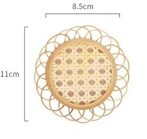 Dessous de verre en rotin de bambou faits main, accessoires de cuisine décorative pour la maison - Product Image 4
