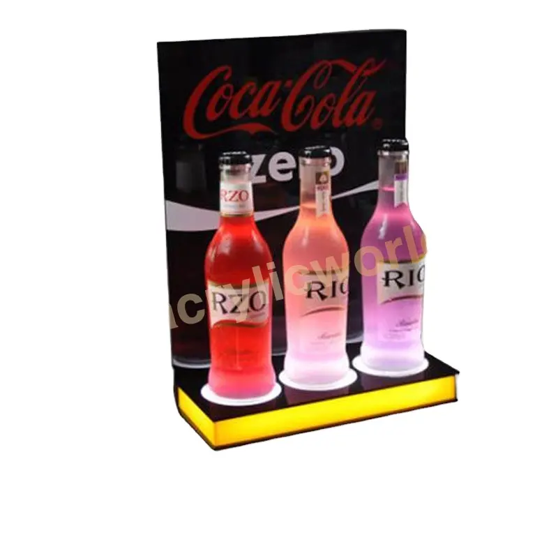 Led Glorifier Wijn Display Rack Met Poster/Bar Liquor Fles Display Stand/Led Acryl Wijnfles Display Rack