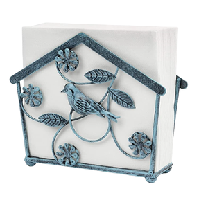 Napkin Holder in Antique Style <b>Black</b> Stainless Steel with Leaf Design <b>Frame</b> Perfect for Elegant Kitchenware and Napkin Storage - Product Image 3