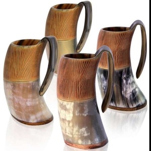 Tasse en corne naturelle de buffle viking et tasse en corne de bière - Product Image 5
