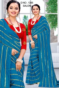 Femmes indiennes vêtements de mariage broderie fleur travail avec coton soie Saree et non cousu Blouse Dim rose couleur meilleur prix vêtements - Product Image 3