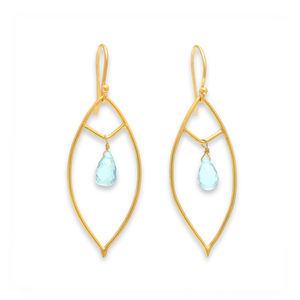 Pendiente de Plata de Ley 925 con piedras preciosas de Topacio Azul, joyería romántica chapada en plata, pendiente de moda para regalo de boda para mujer - Product Image 5