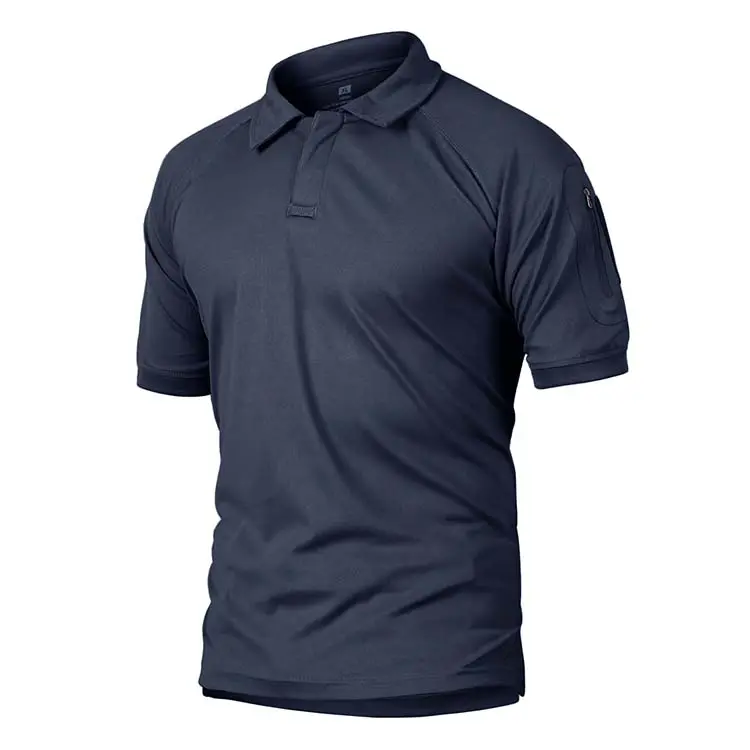 navy interlock fabric polo shirts custom
