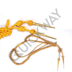 QUICK WAY INDUSTRIES Gold <b>Silver</b> French <b>Wire</b> Aiguillette Customized High Quality Ceremonial Uniform Accessories with Metal Tips - Product Image 2
