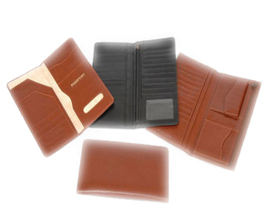 Genuine Leather Short <b>Wallet</b> RFID Protection Open Closure Unisex Minimalist Card Holder 7 Inch Cotton Lining <b>Brown</b> Black Lowell - Product Image 2