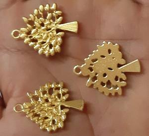 Meilleur prix pour les perles de forme ovale plaquées argent et or Composants de taille de bijoux simples - Product Image 4