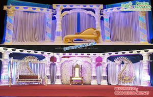 Decoración de escenario para ceremonia de boda, escenario blanco nigeriano de Dubái, para Marruecos - Product Image 4