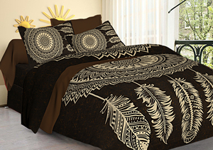 ผ้าปูที่นอนผ้าฝ้ายลายดรีมแคชเชอร์ผ้าคลุมเตียงของตกแต่งบ้านหลายชิ้นขนาดคิงไซส์ทำมือสวยงามสำหรับห้องนั่งเล่นโดยผู้ลงนามในสัญญานอินเดีย - Product Image 3