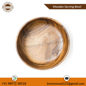Vente en gros de forme ronde Bol en bois d'acacia, mangue et noyer Fournisseur en gros Bol de service pour fruits et salades Meilleure vente en ligne Produit de cuisine - Product Image 2