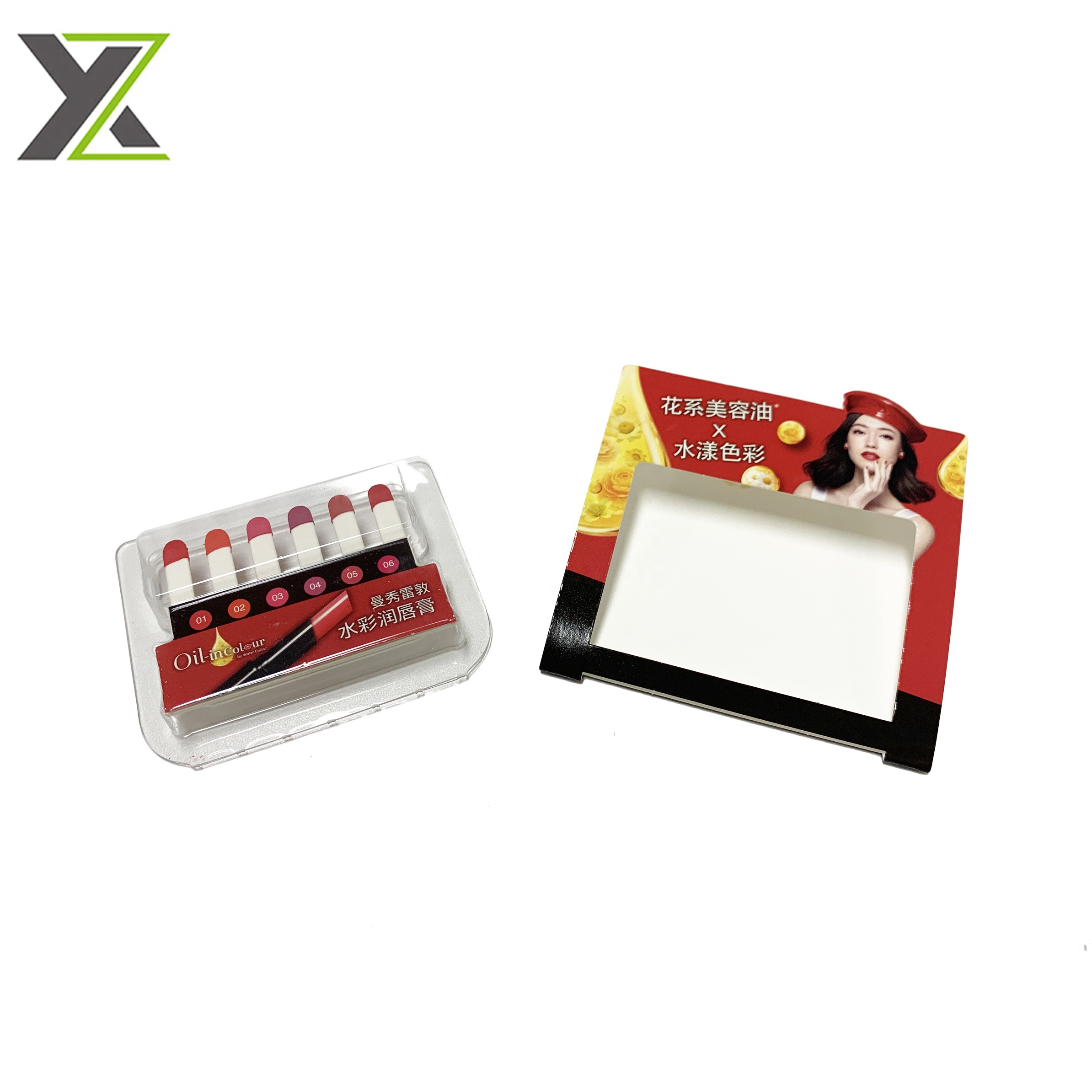 Оптовая продажа, индивидуальная печатная помада, сложенная бумажная карточка в блистере