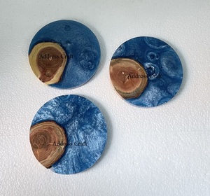 Attractive Design <b>Tea</b> Coasters <b>Set</b> Resin & <b>Wood</b> Drinking Coaster Mats and Pads For Home Hotel Kitchenware Tableware Coaster <b>Set</b> - Product Image 5