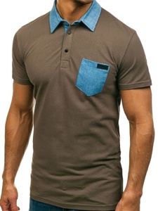 Algodón suave de calidad superior para hombres para polos, patrón sólido antiarrugas, camisa deportiva de Golf, bolsillo frontal, estilo de moda informal - Product Image 3