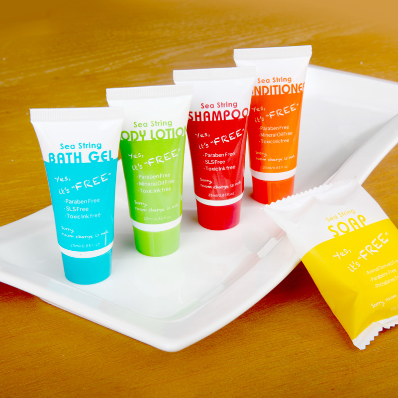 Bath room collection designed for hotel guest - 25ml tube and 30gm soap from OEM/ODM factory