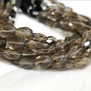 8mm 10mm Natural Brown Smoky Quartz Stone Faceted Oval Shape Gemstone Beads Strand Wholesale Dealer Price Now From Manufacturer - Product Image 1