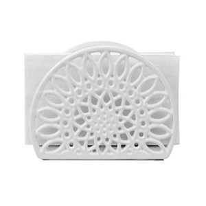 Porte-mouchoirs en métal de couleur blanche pour la maison, l'hôtel et le restaurant, porte-serviettes de table au meilleur prix - Product Image 1