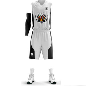 Uniformes de baloncesto de alta calidad, diseño personalizado, 100% poliéster, logo de sarga, venta al por mayor - Product Image 5