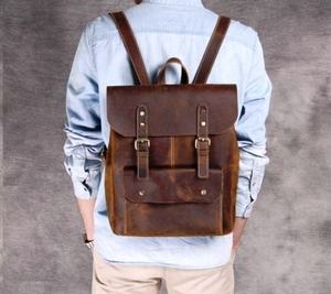 Genuine <b>Leather</b> Fashionable Top Grade Travel & School <b>Backpack</b> with Custom Logo Option - Product Image 4